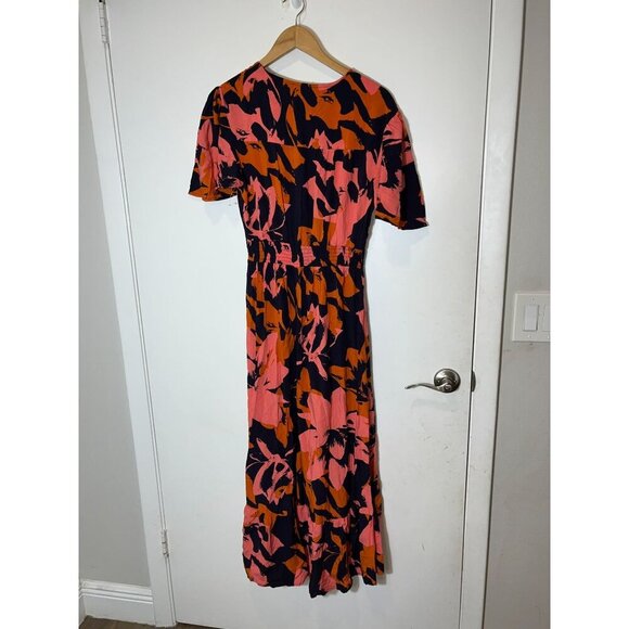 NWT Abel The Label Anthropologie Navy Pink Orange Hi Lo Clare Dress L Large Wome - Picture 8 of 12